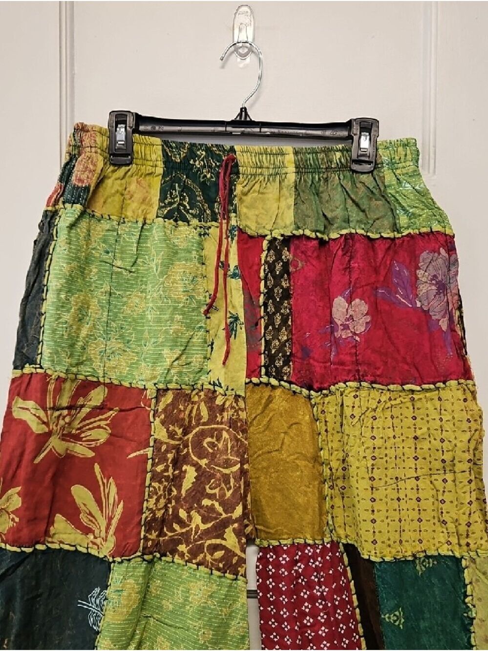 Patchwork Wide Leg Pants - Multicolor - Picture 2 of 9